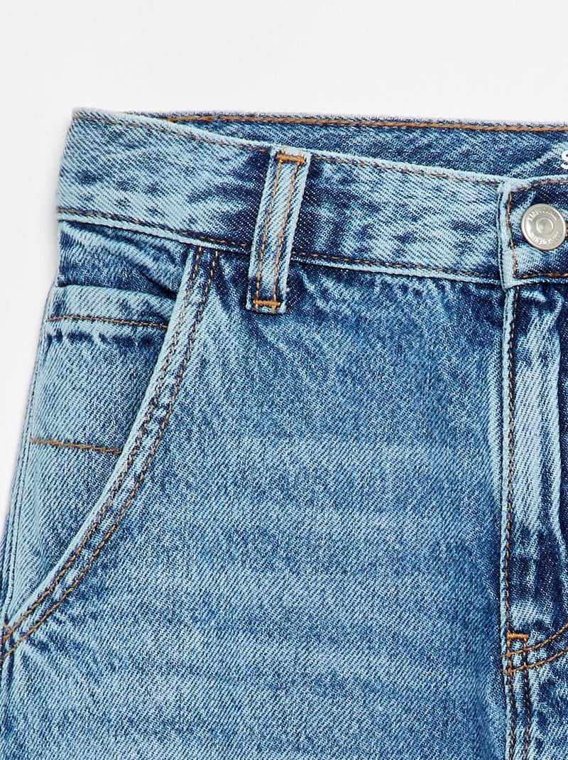 Denim Straight Fit mit 5 Taschen Blau - Kiabi