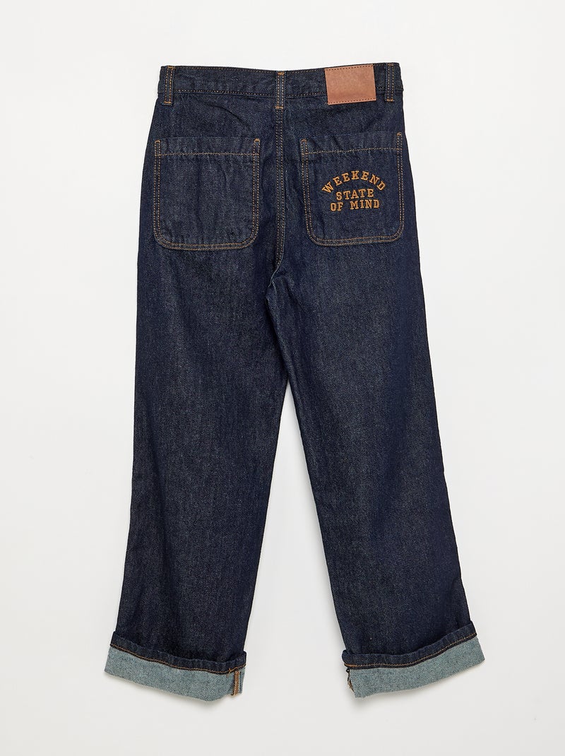 Denim Straight Fit mit 5 Taschen Blau - Kiabi