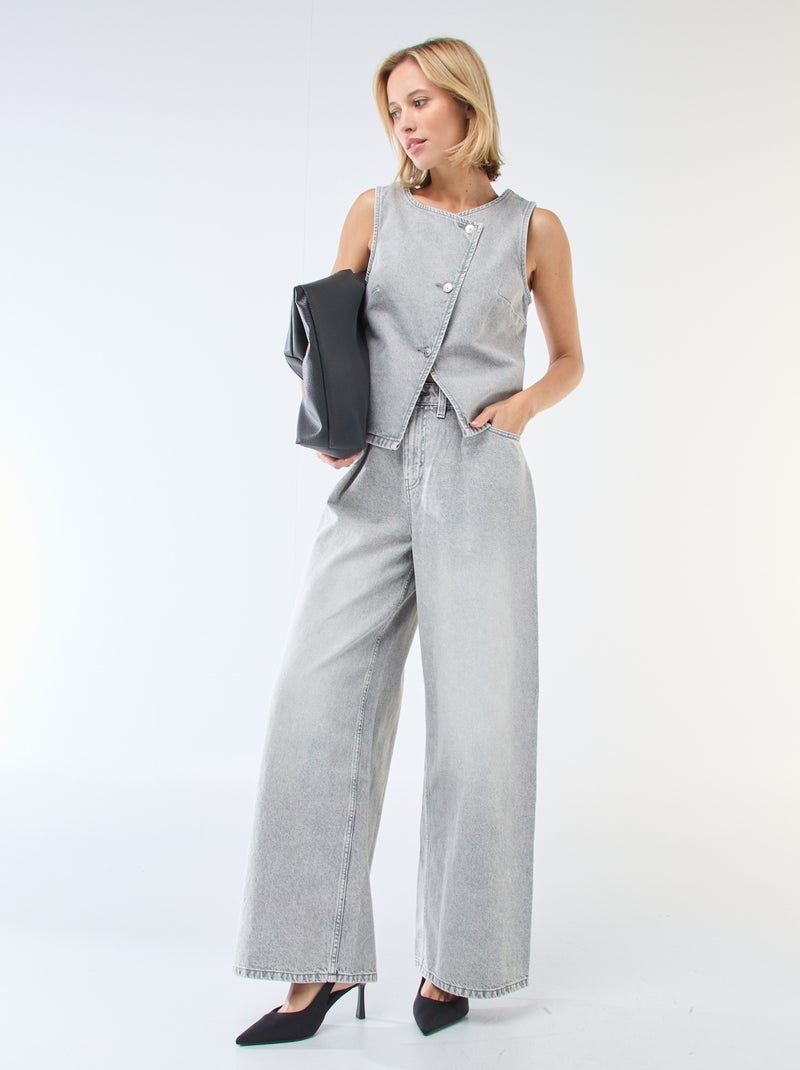 Denim Suit Vest Grey - Kiabi