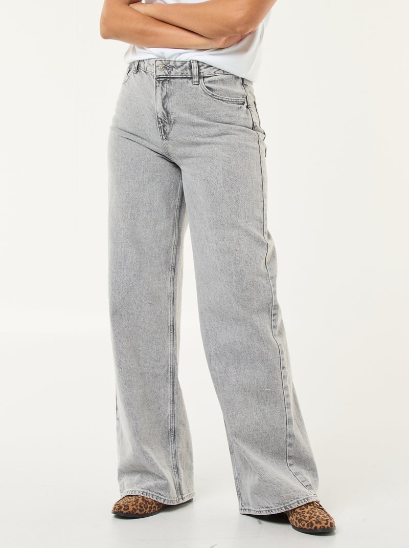 Denim Wide Leg Hose - L28 Grau - Kiabi