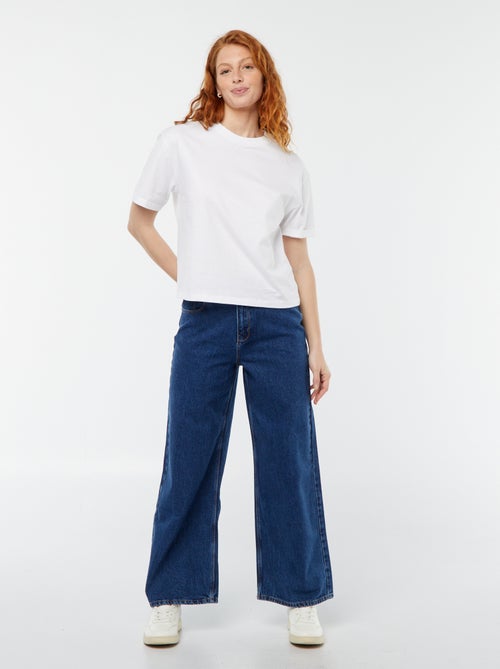 Denim wide leg pants - L28 - Kiabi Denim wide leg pants - L28 - Kiabi