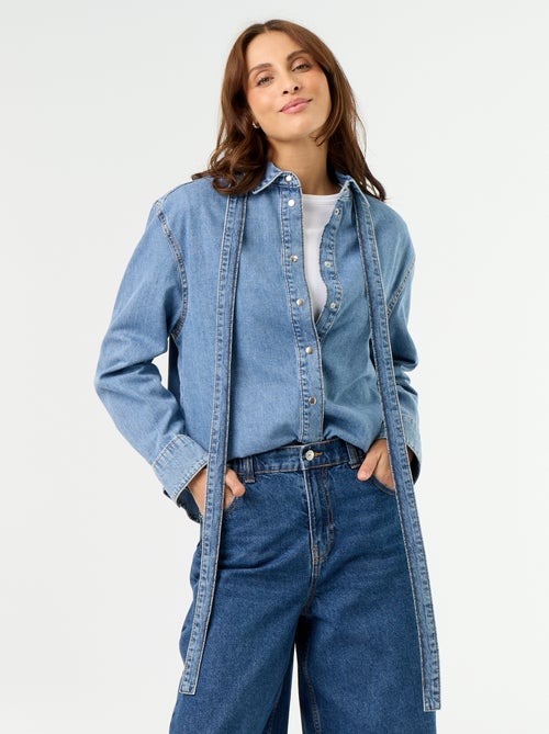 Denimhemd mit Schluppenkragen - Kiabi Denimhemd mit Schluppenkragen - Kiabi