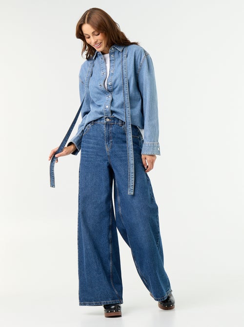 Denimhemd mit Schluppenkragen - Kiabi Denimhemd mit Schluppenkragen - Kiabi