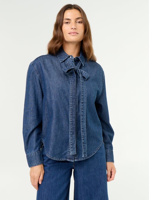 Denimhemd mit Schluppenkragen - Kiabi Denimhemd mit Schluppenkragen - Kiabi