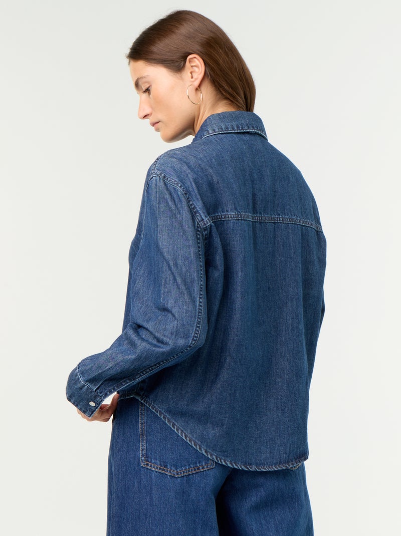 Denimhemd mit Schluppenkragen Blau - Kiabi