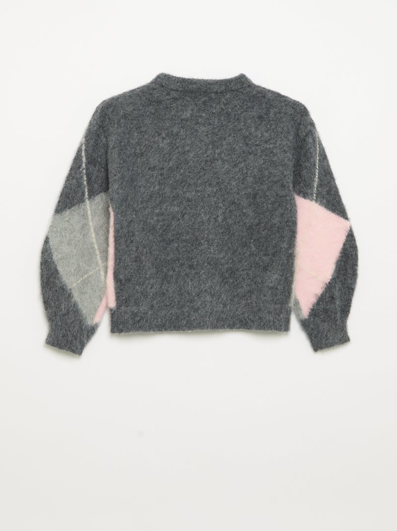 Diamond Pattern Sweater Grey - Kiabi
