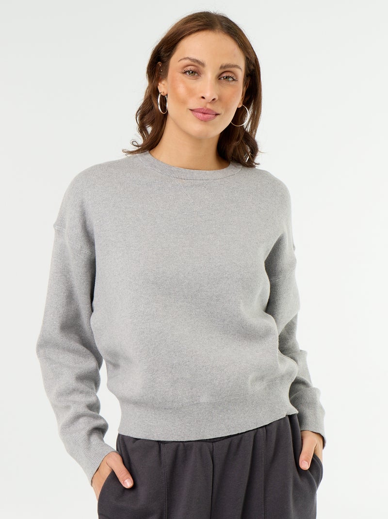 Dicker Baumwollpullover Grau - Kiabi