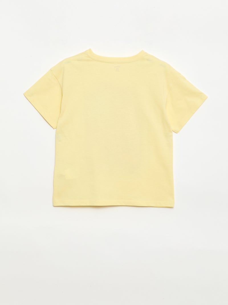 Disney 'Angel' Solid Cotton T-Shirt Yellow - Kiabi
