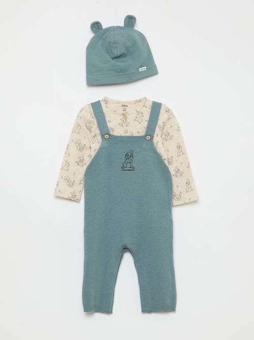 Disney' Bodysuit, Knitted Dungarees & Beanie Set - 3 Pieces - Kiabi