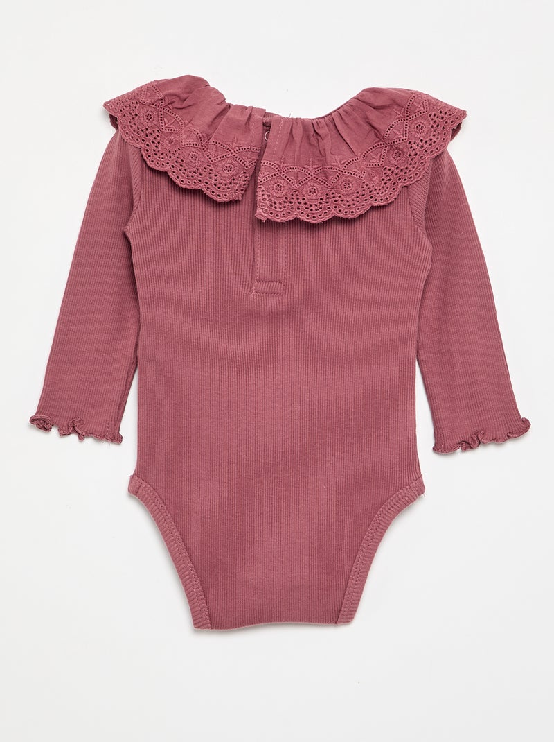 Disney Bodysuit with Embroidered Collar Pink - Kiabi