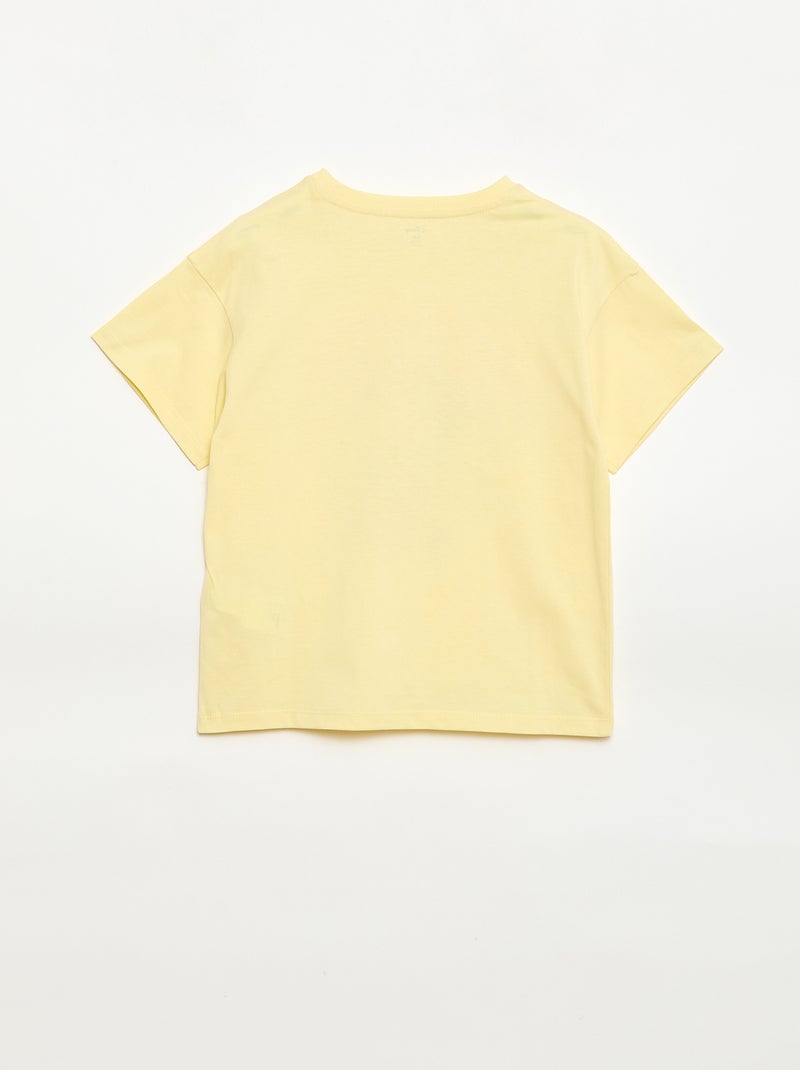 Disney Mickey Plain Cotton T-Shirt Yellow - Kiabi