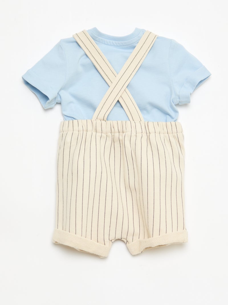 Disney \'Mickey\' T-shirt + Dungarees Set - 2 Pieces Blue - Kiabi