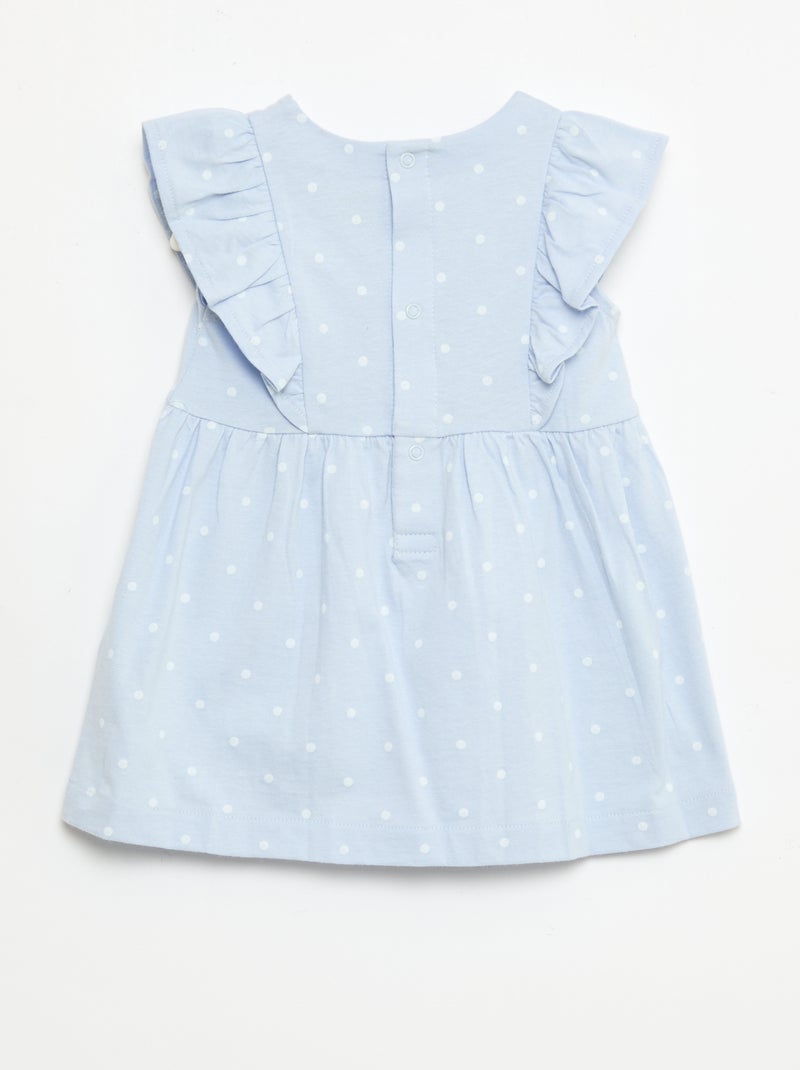 "Disney" Ruffled Dress in Lightweight Cotton Mauve / Lilac - Kiabi
