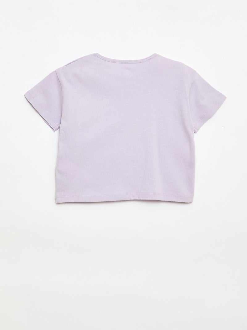 "Disney" Short-Sleeved T-shirt with Ruffled Pocket Purple - Kiabi