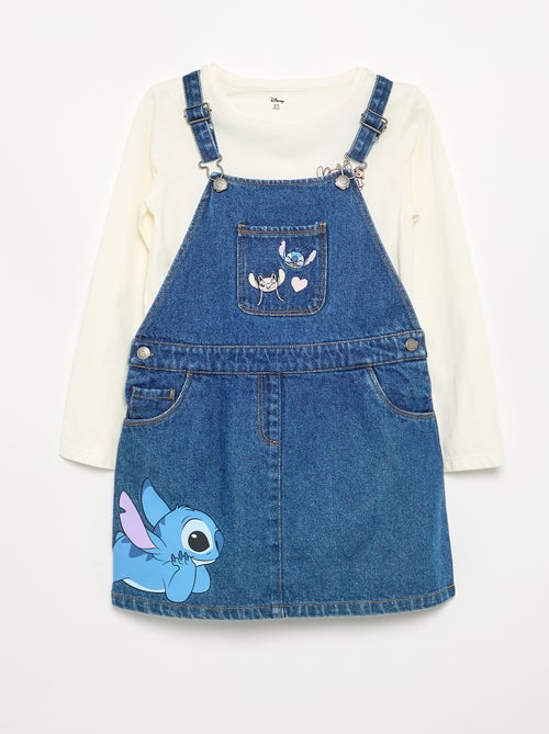 Disney 'Stitch' 2-piece set - dungaree dress + long-sleeved T-shirt - Kiabi