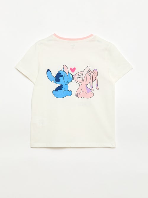 Disney 'Stitch & Angel' Plain Cotton T-shirt - Kiabi