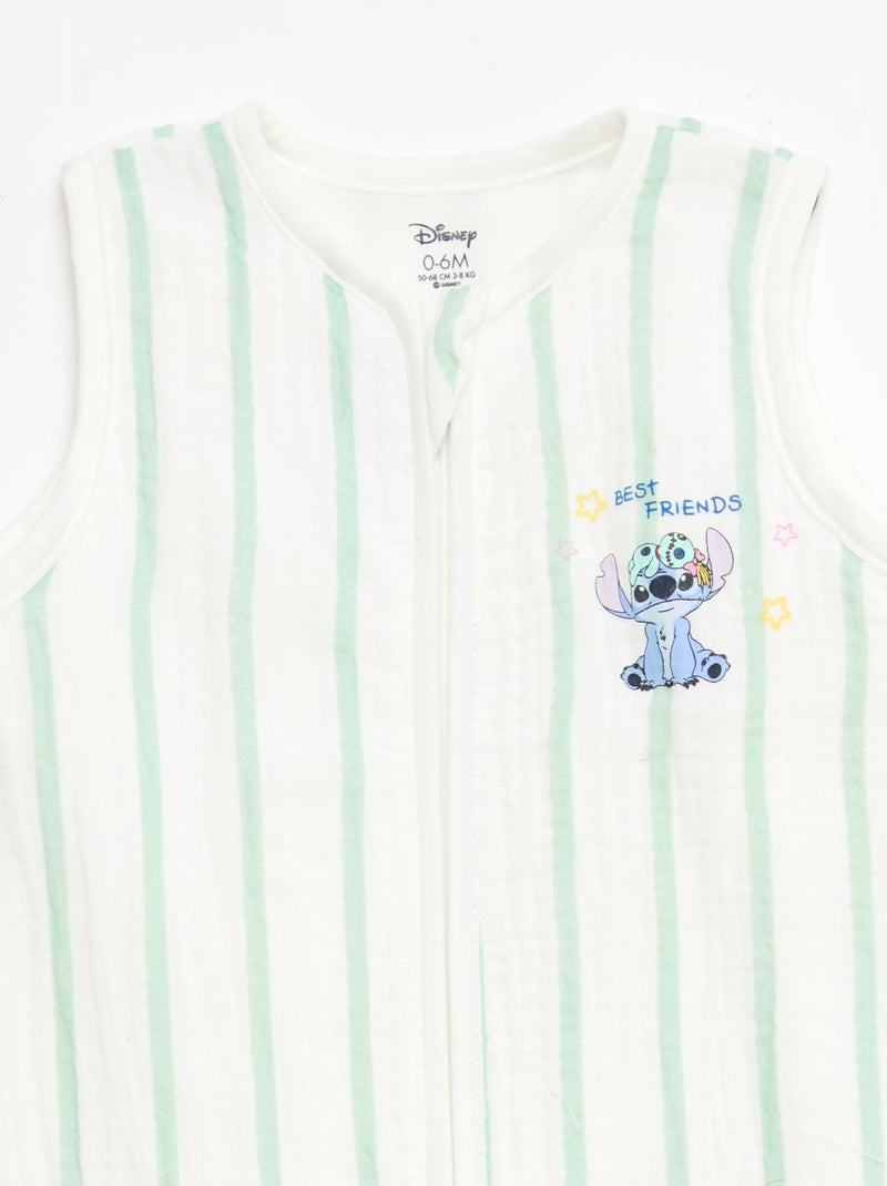 "Disney" "Stitch" Sleeveless Zipped Velvet Sleep Bag White - Kiabi