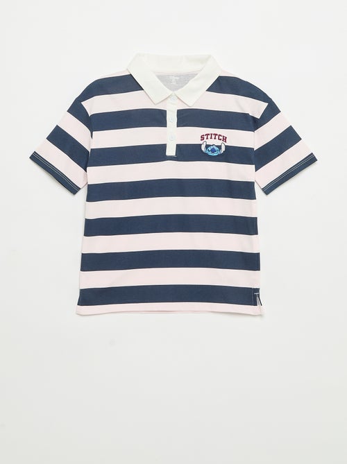Disney Stitch Striped Short-Sleeved Polo Shirt - Kiabi