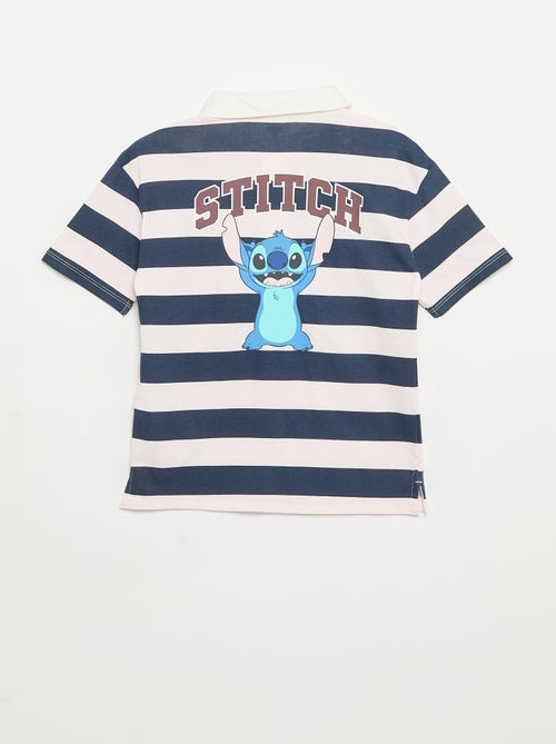 Disney Stitch Striped Short-Sleeved Polo Shirt - Kiabi