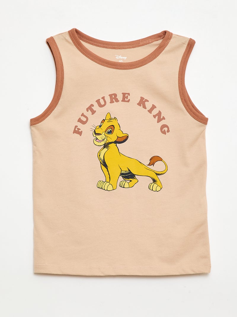 Disney "The Lion King" T-shirt + Shorts Pajama Set - 2 Pieces Beige - Kiabi