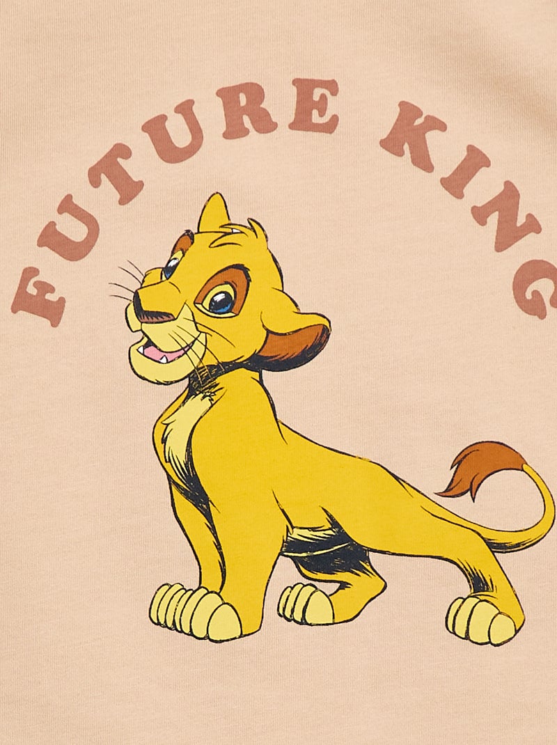 Disney "The Lion King" T-shirt + Shorts Pajama Set - 2 Pieces Beige - Kiabi