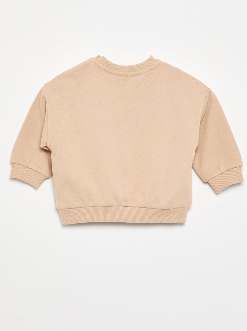 "Disney" Unbrushed Fleece Sweatshirt Beige - Kiabi