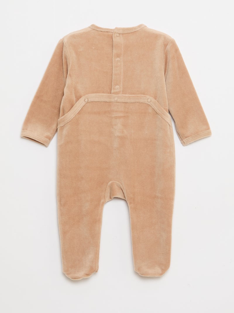 'Disney' Velvet Sleepsuit Beige - Kiabi
