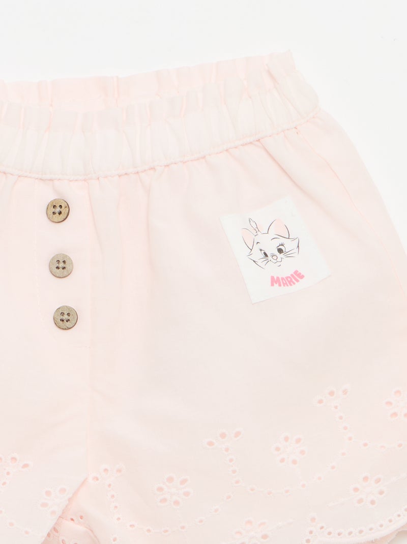 Disney's Marie Cotton Shorts Pink - Kiabi