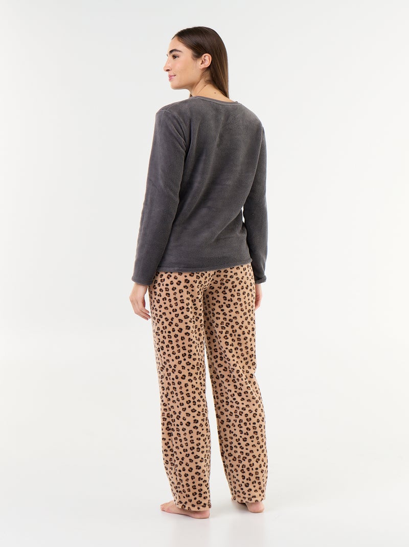 Disney's 'Winnie' Long Fleece Pyjama Set - 2-Piece Grey - Kiabi