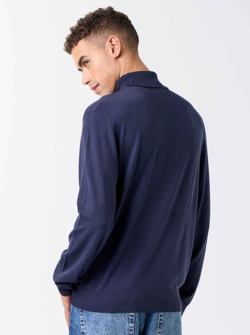 Dolcevita a tinta unita a maglia sottile Blu - Kiabi