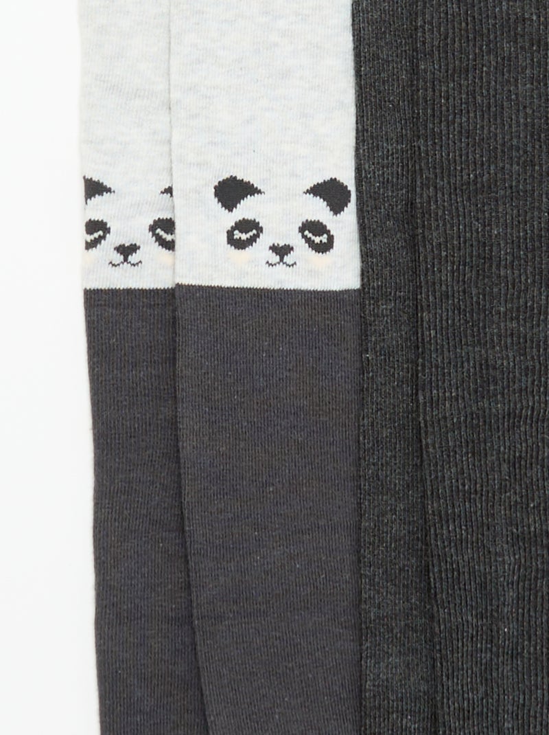 Doppelpack gemusterte Strumpfhosen Gris - Kiabi