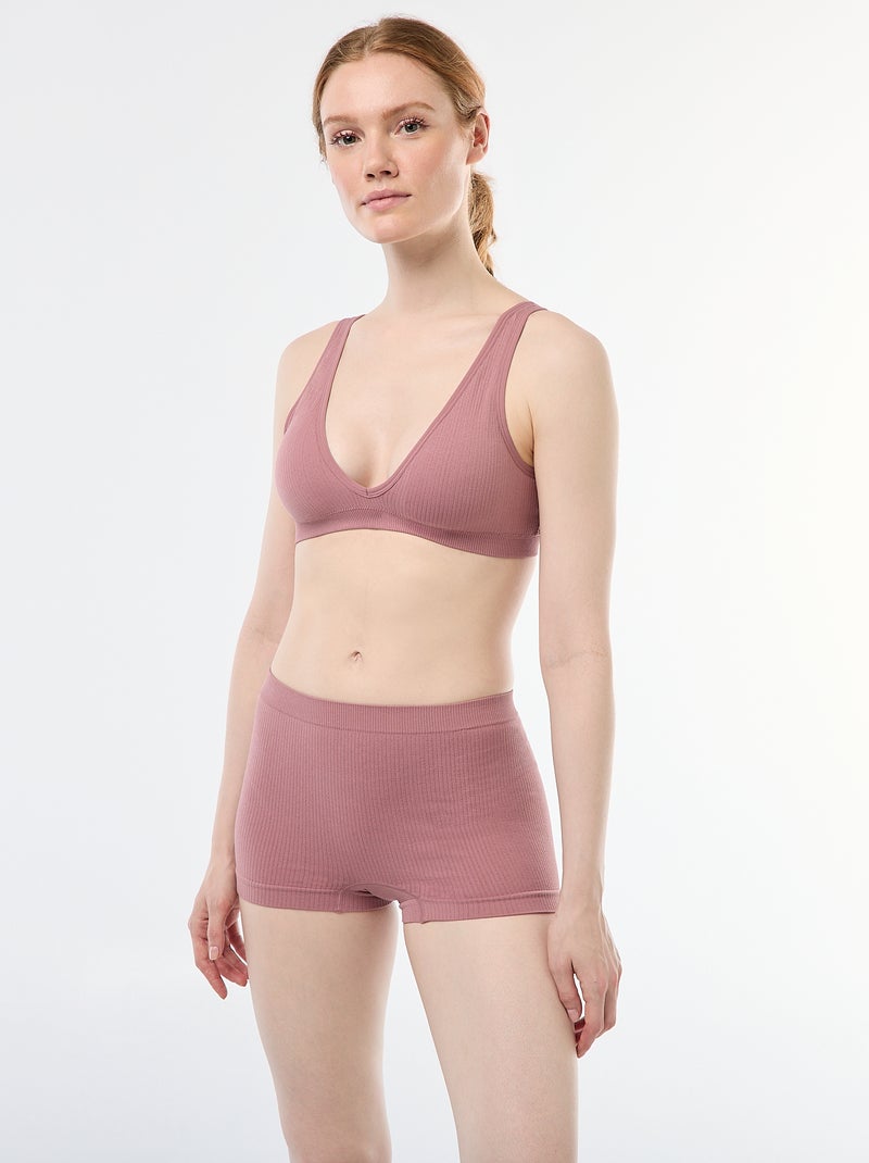 Doppelpack Rippstrick-Shorties Rosa - Kiabi