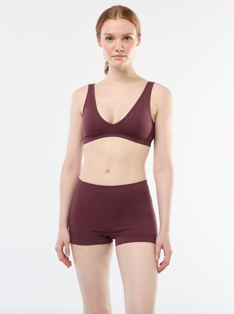 Doppelpack Rippstrick-Shorties Rosa - Kiabi