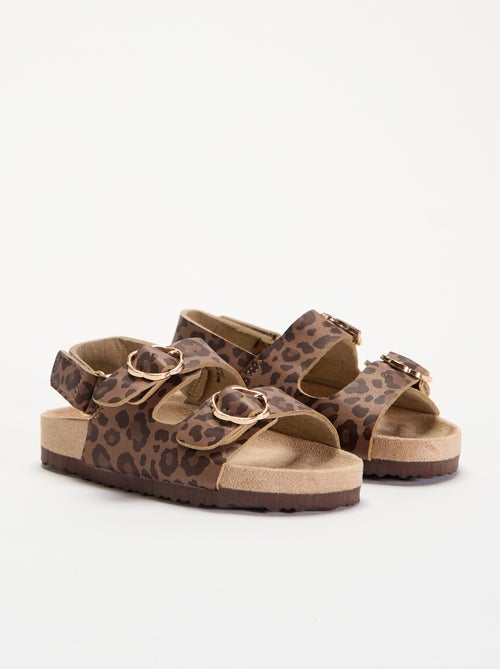 Doppelriemen-Sandalen mit Leopardenmuster - Kiabi