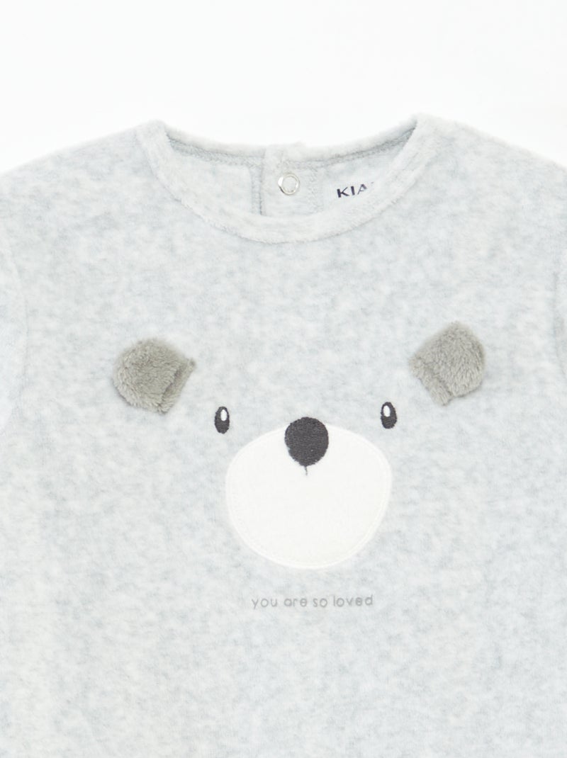 Dors bien en velours avec animation Gris - Kiabi