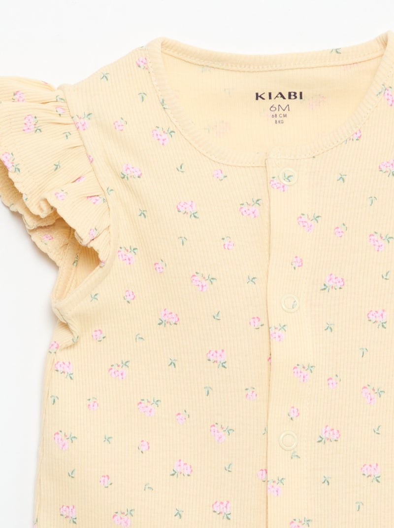 Dors bien léger court volanté en coton Beige - Kiabi