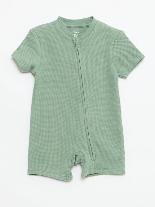 Dors bien style nid d'abeille uni zippé - Kiabi