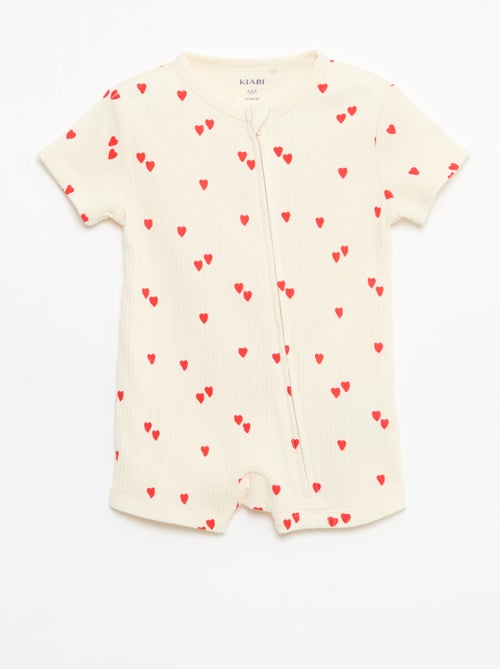 Dors bien zippé léger manches courtes all-over - Kiabi