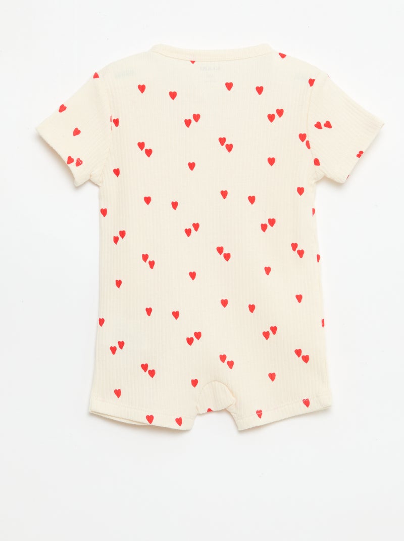 Dors bien zippé léger manches courtes all-over Beige - Kiabi