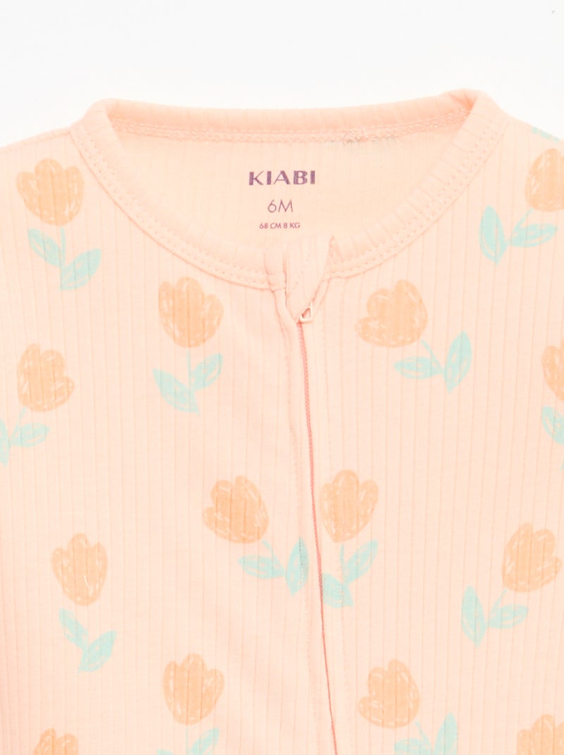 Dors bien zippé léger manches courtes all-over Orange - Kiabi