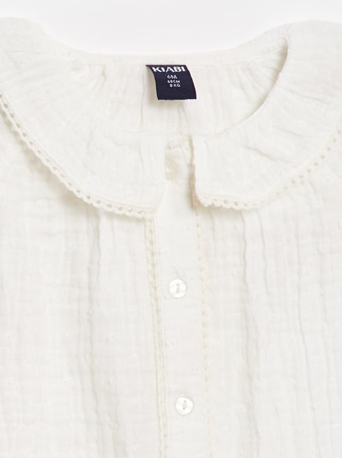 Dotted cotton gauze blouse - Kiabi
