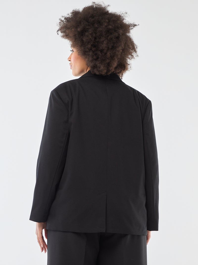 Double-Breasted Long Tailored Jacket Black - Kiabi