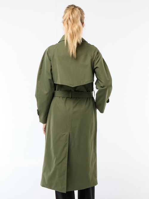 Double-Breasted Long Trench Coat - Kiabi