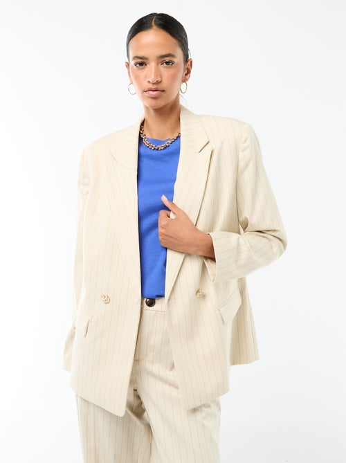 Double-Breasted Tailored Blazer - Kiabi Double-Breasted Tailored Blazer - Kiabi