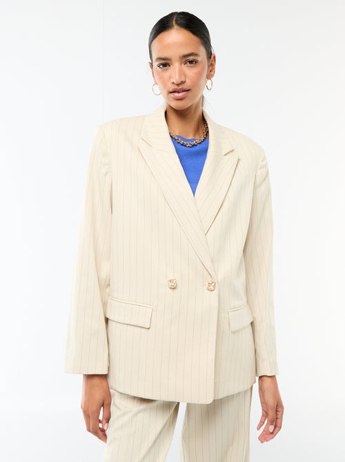 Double-Breasted Tailored Blazer - Kiabi Double-Breasted Tailored Blazer - Kiabi