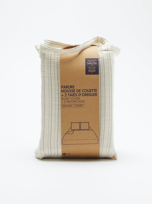 Double Cotton Gauze Bedding Set (240 x 220cm) - Kiabi Home - Kiabi
