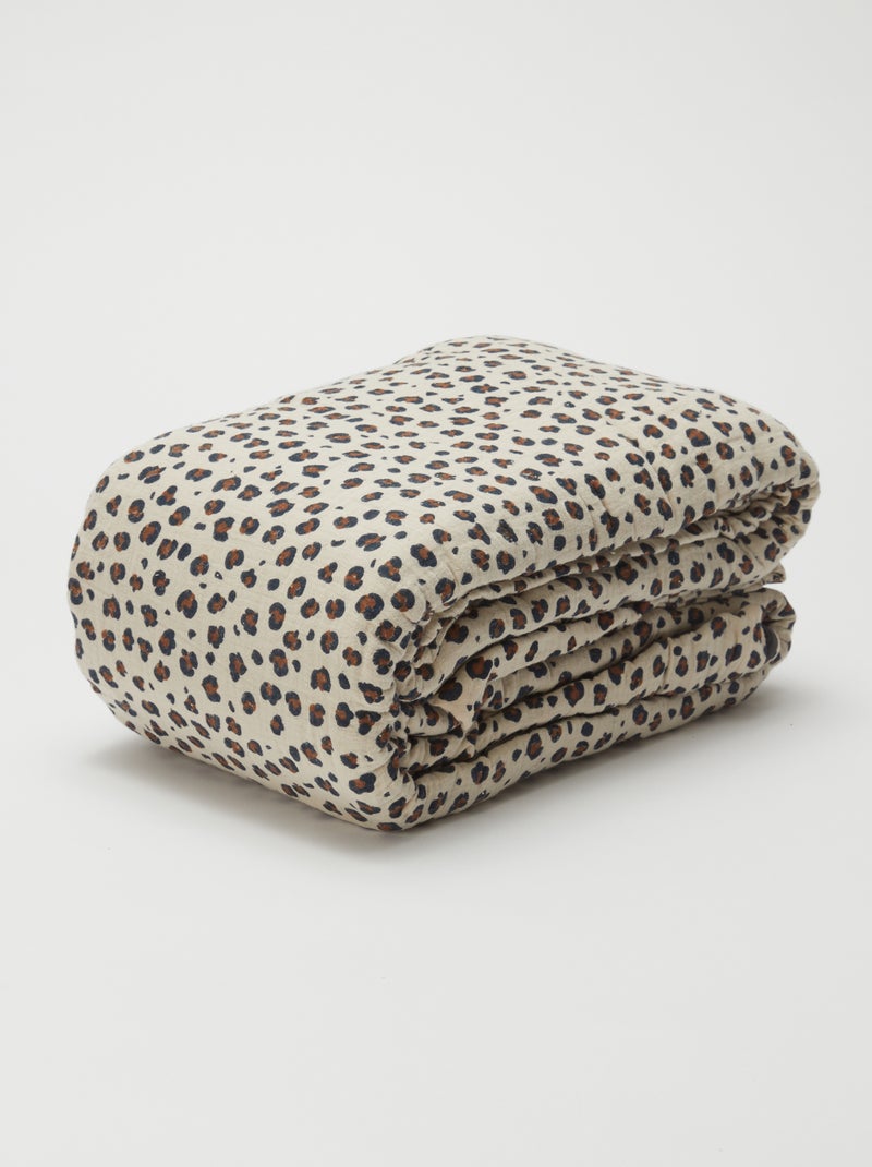 Double Cotton Gauze Duvet Cover Set (240 x 220cm) - Kiabi Home BEIGE - Kiabi
