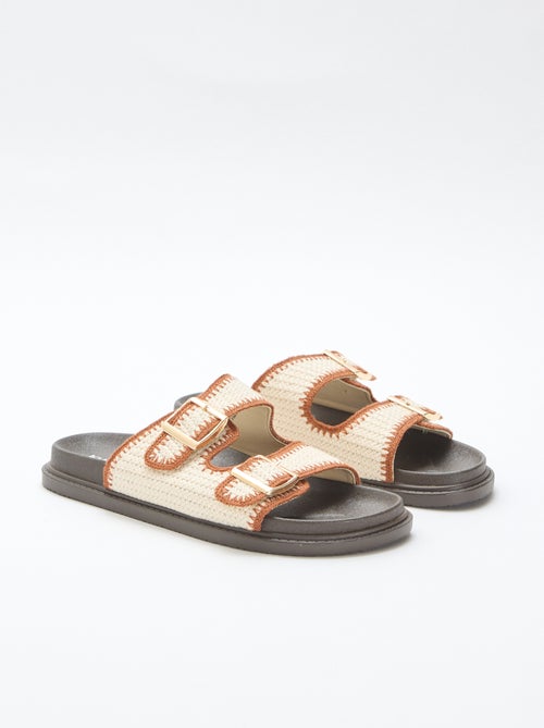 Double Strap Hook and Loop Mules - Kiabi