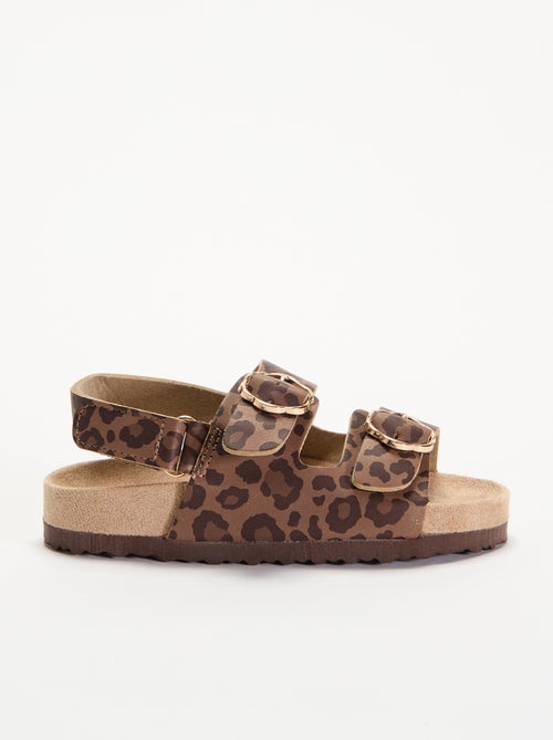 Double-strap sandals with 'leopard' print - Kiabi