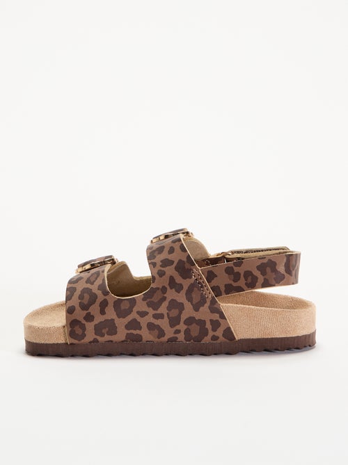 Double-strap sandals with 'leopard' print - Kiabi